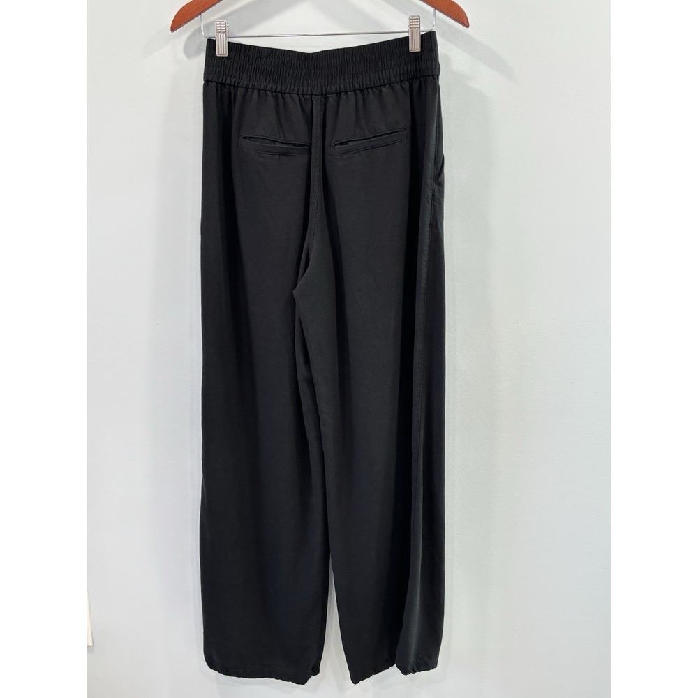 Madewell Black Wide Leg Pull On Pants Size Small Tall Viscose Lyocell Trousers - Picture 5 of 11